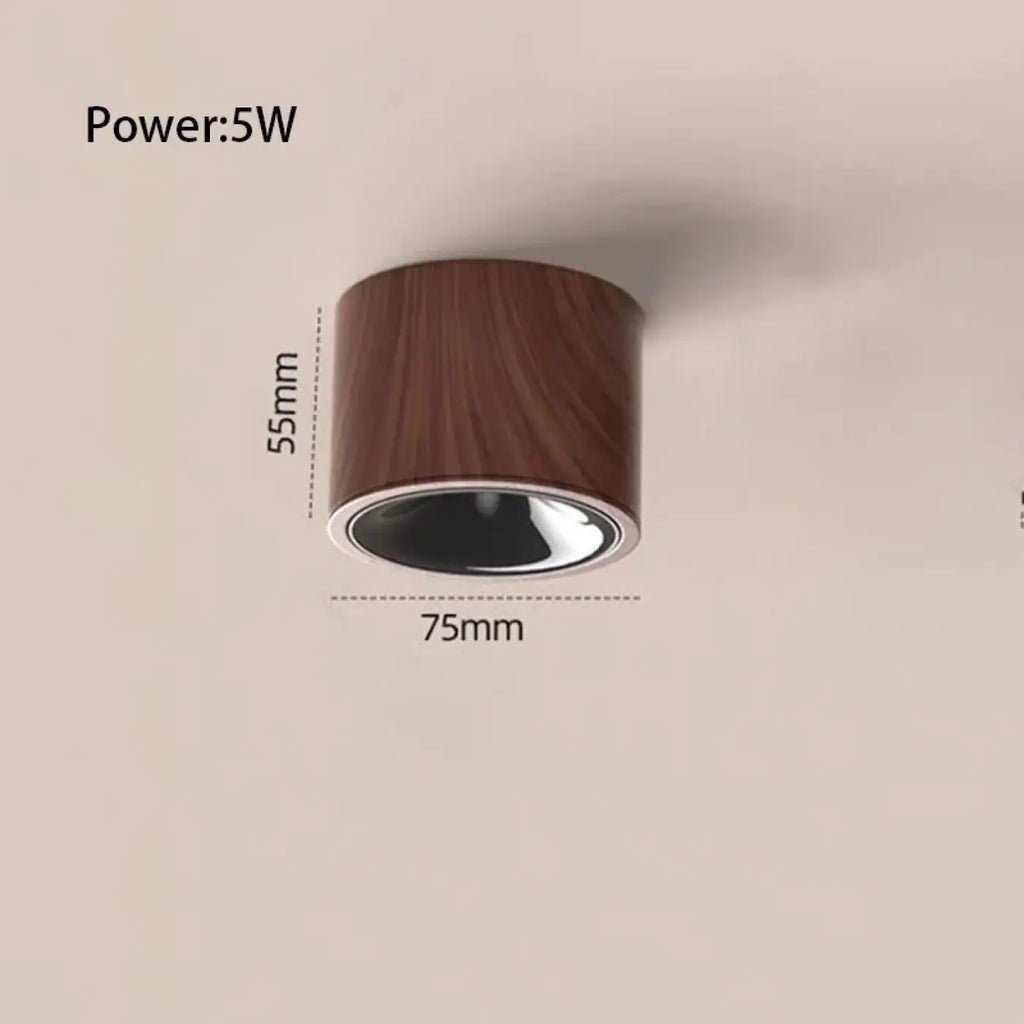 Plafonnier LED finition bois et chrome, tailles S à XL