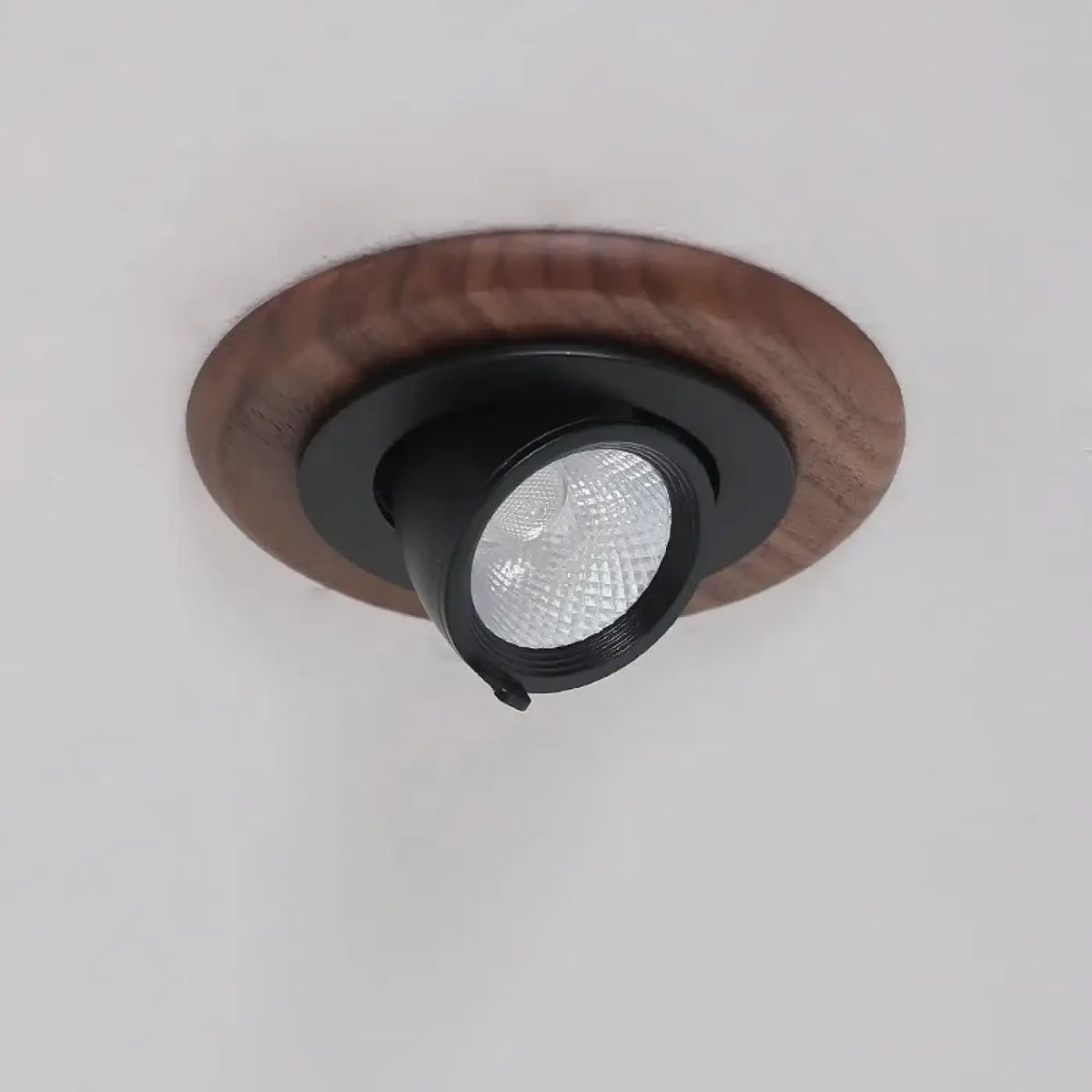 Plafonnier LED rond en bois, deux modèles, blanc chaud ou froid