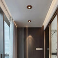 Plafonnier LED rond en bois, deux modèles, blanc chaud ou froid