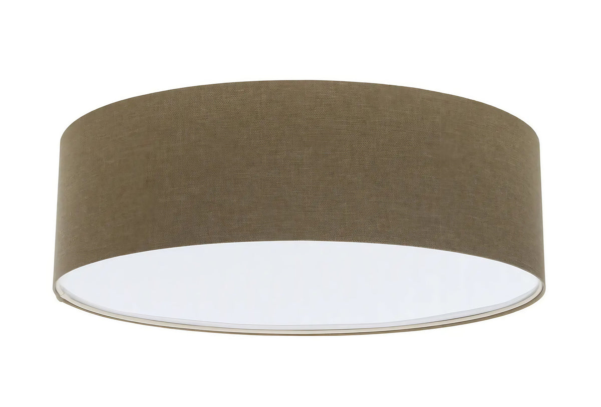 Plafonnier cylindre en tissu marron gris, de 40 à 70 cm