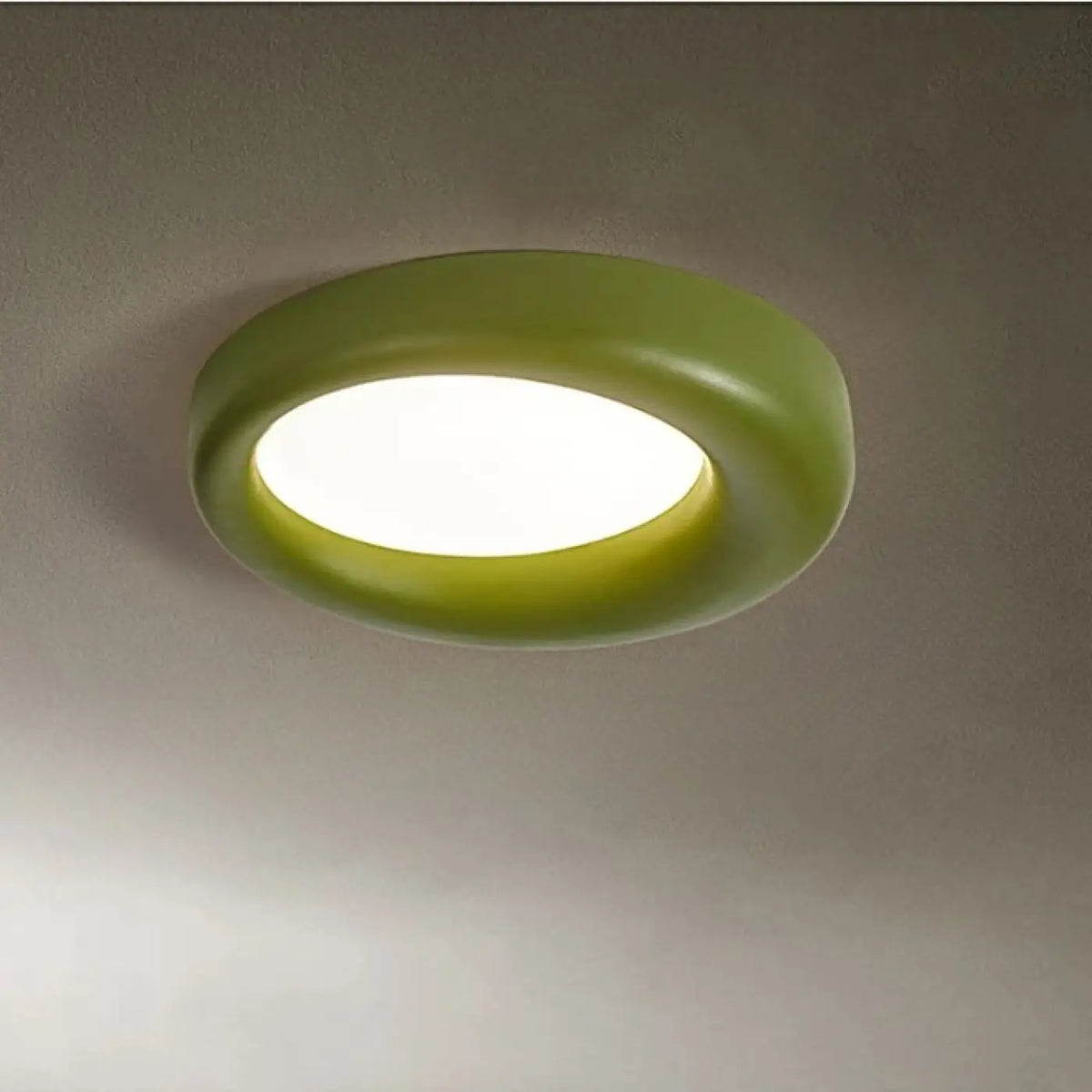 Plafonnier moderne aux courbes douces, vert, blanc ou orange, vert