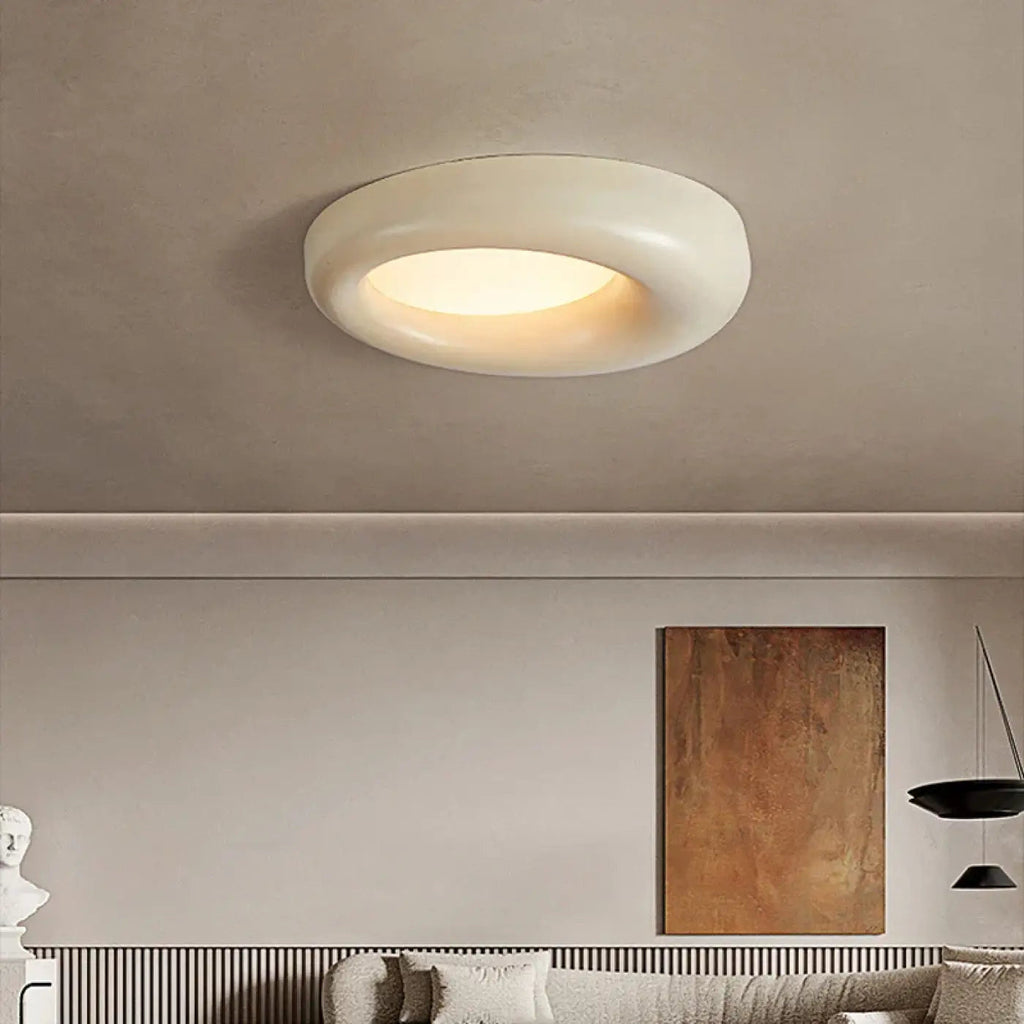 Plafonnier moderne aux courbes douces, vert, blanc ou orange
