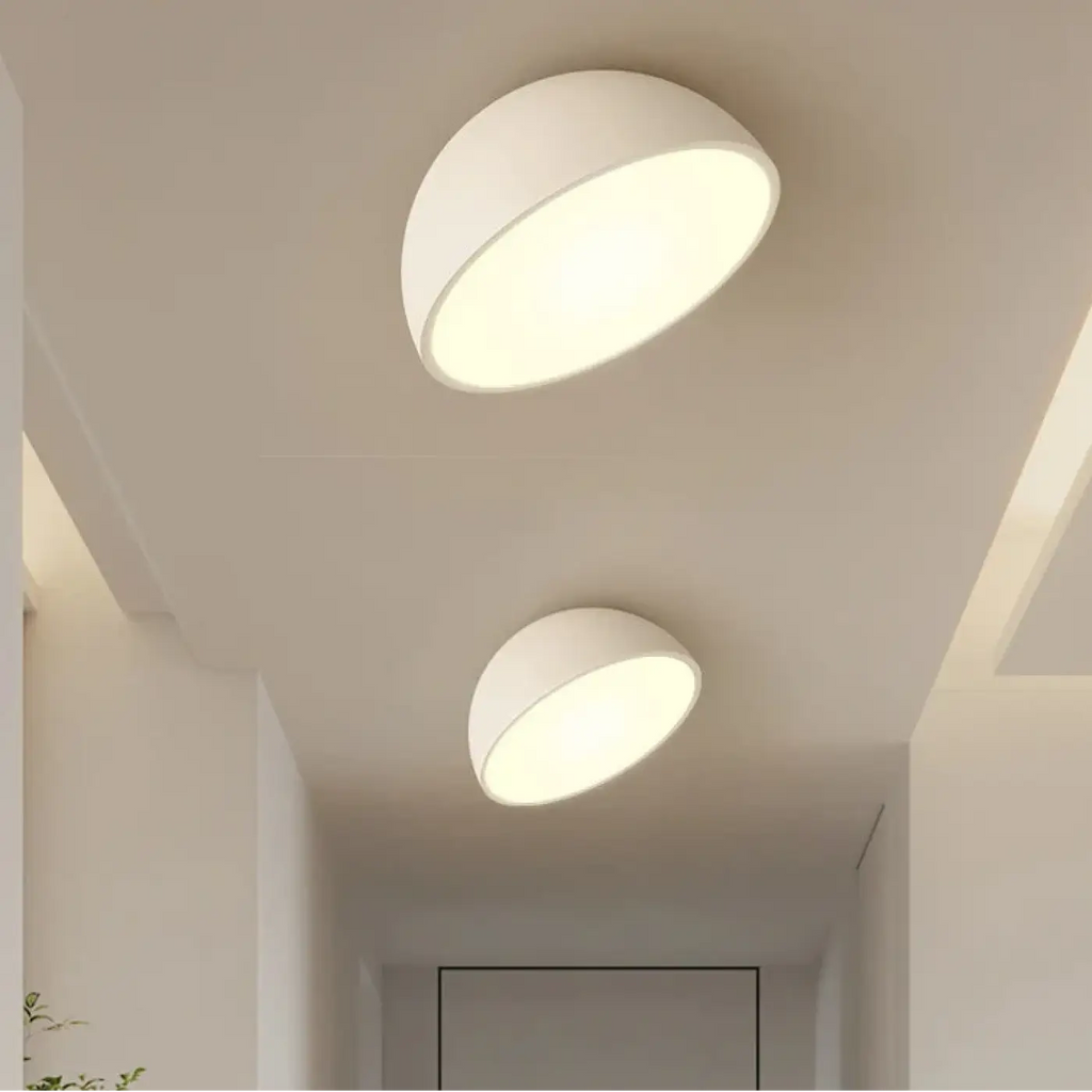 Plafonnier à coque arrondie, blanc ou noir, quatre tailles