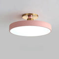 Plafonnier rond façon macaron, six coloris, tailles S à L, rose