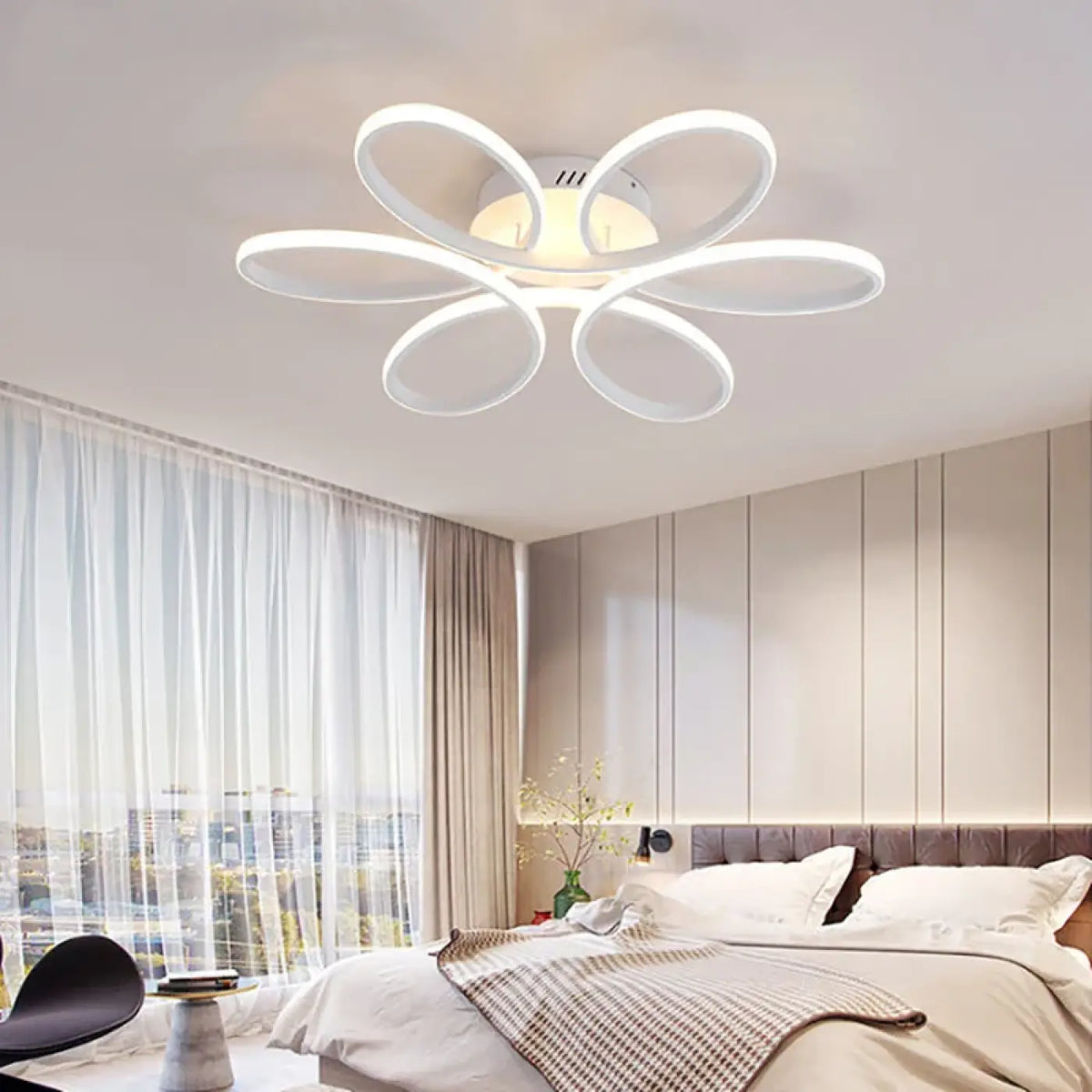 Plafonnier minimaliste moderne, blanc ou marron