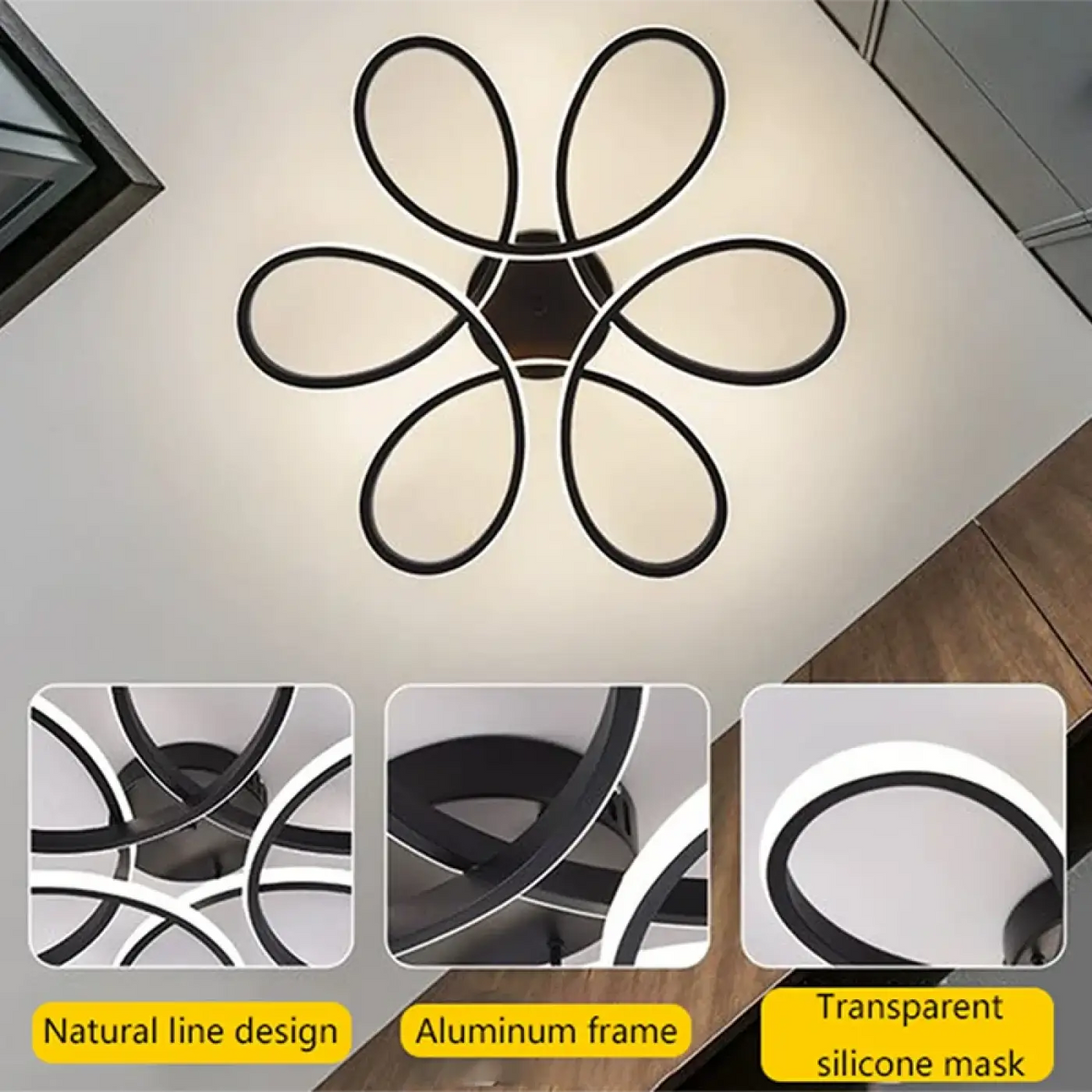Plafonnier minimaliste moderne, blanc ou marron