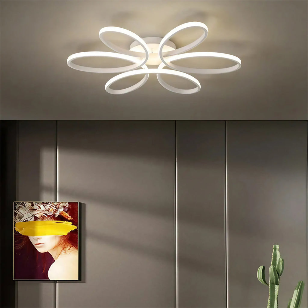 Plafonnier minimaliste moderne, blanc ou marron
