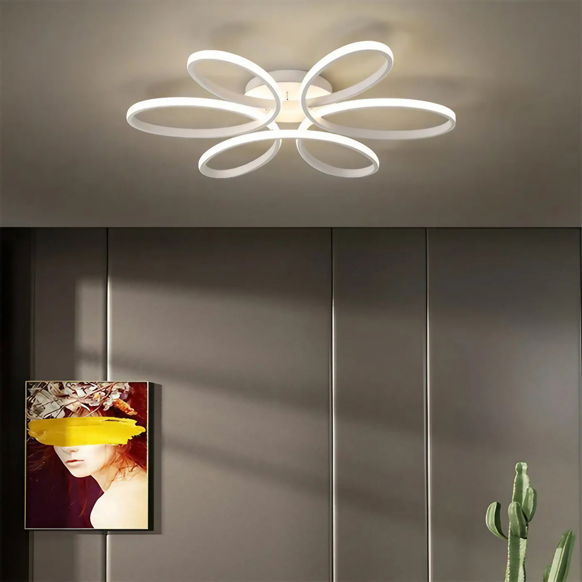Plafonnier minimaliste moderne, blanc ou marron