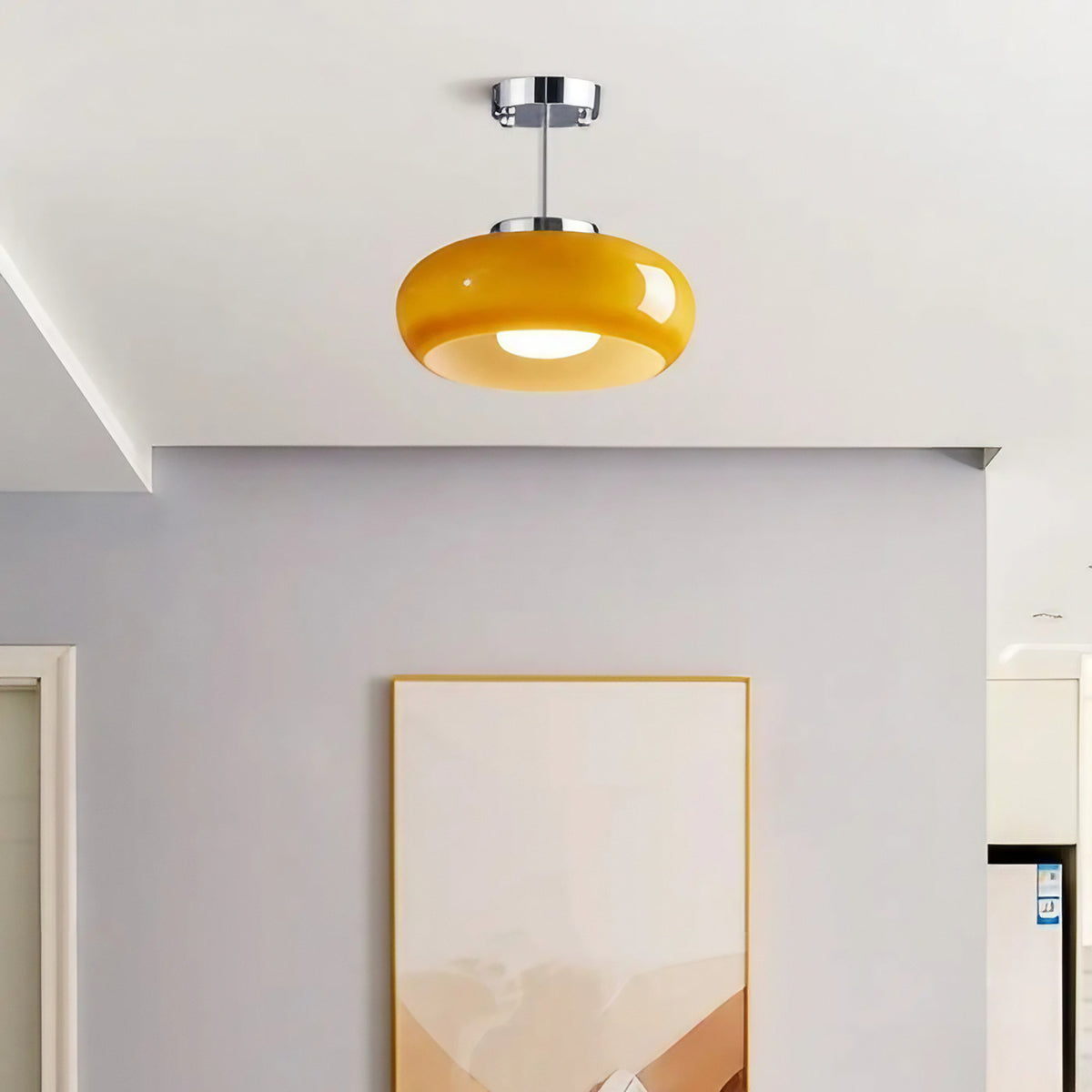 Plafonnier moderne aux courbes organiques, blanc chaud ou froid