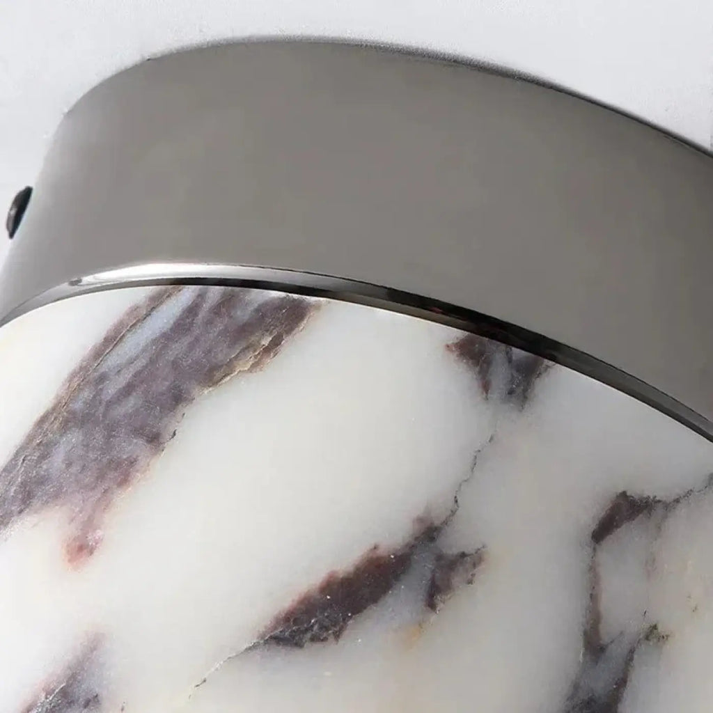 Plafonnier moderne effet marbre blanc