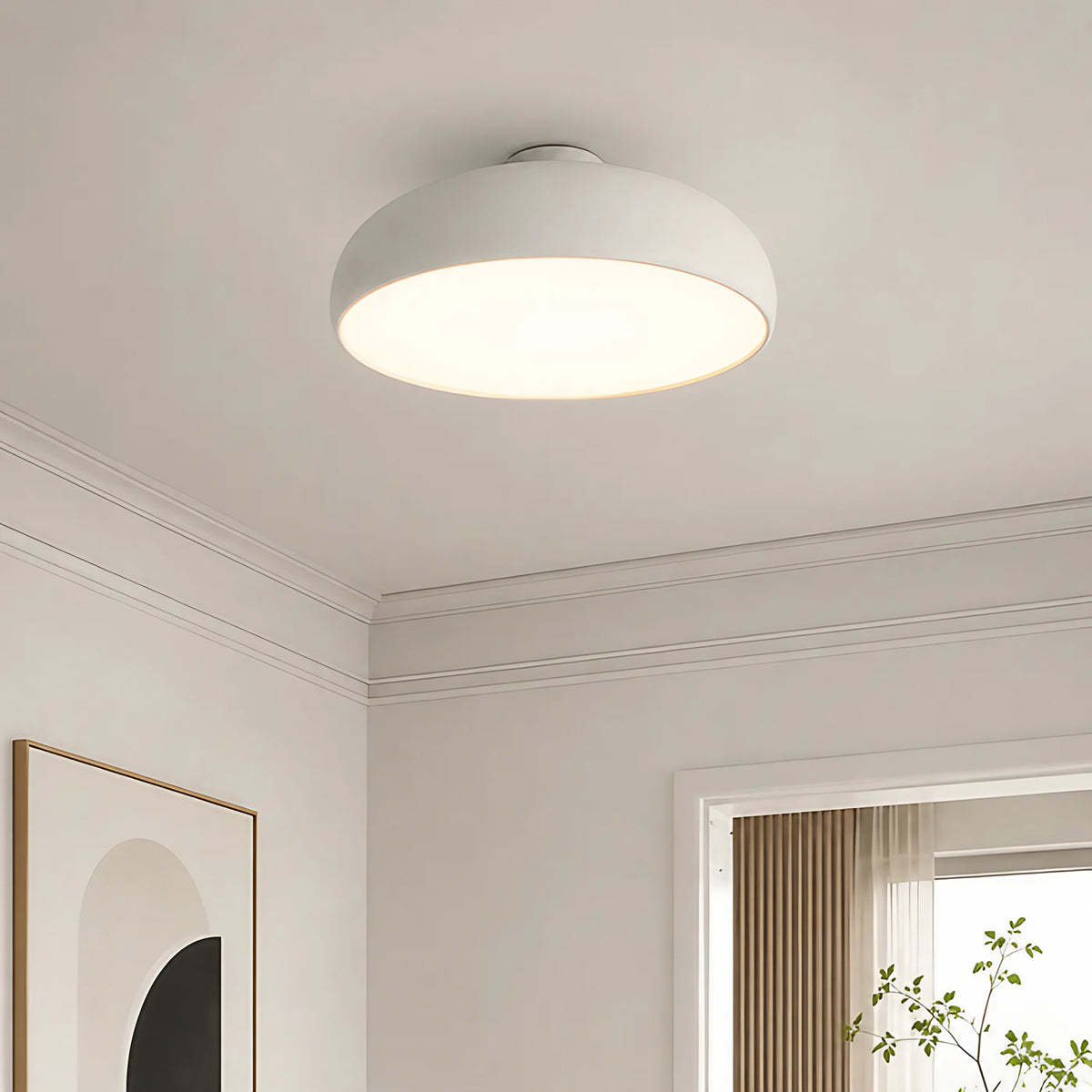 Plafonnier moderne minimaliste, quatre coloris, tailles S, M, L, blanc