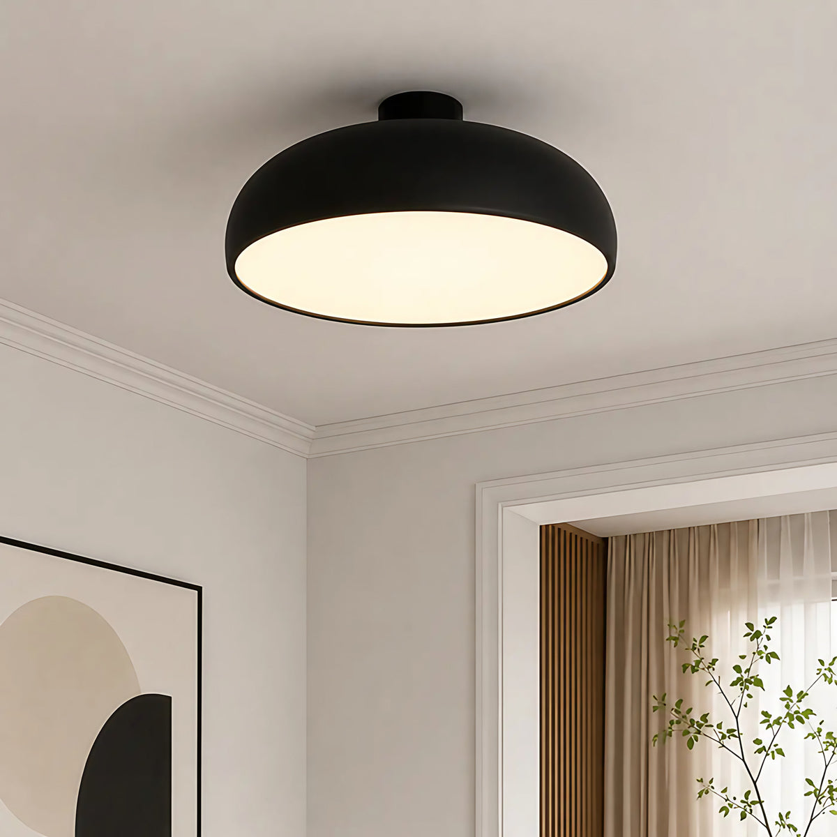 Plafonnier moderne minimaliste, quatre coloris, tailles S, M, L, noir
