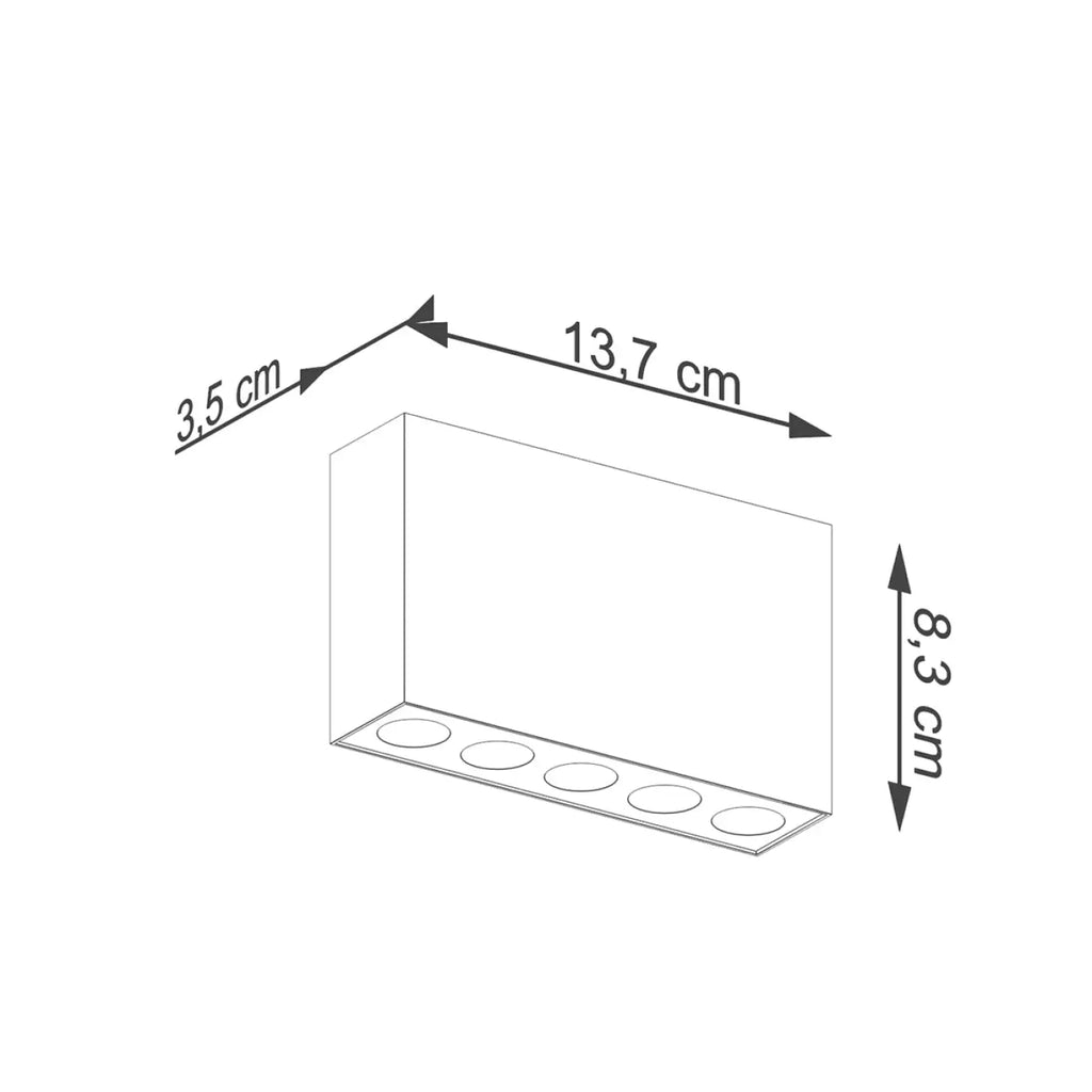 Plafonnier LED rectangulaire en aluminium noir mat, 1168 lumens