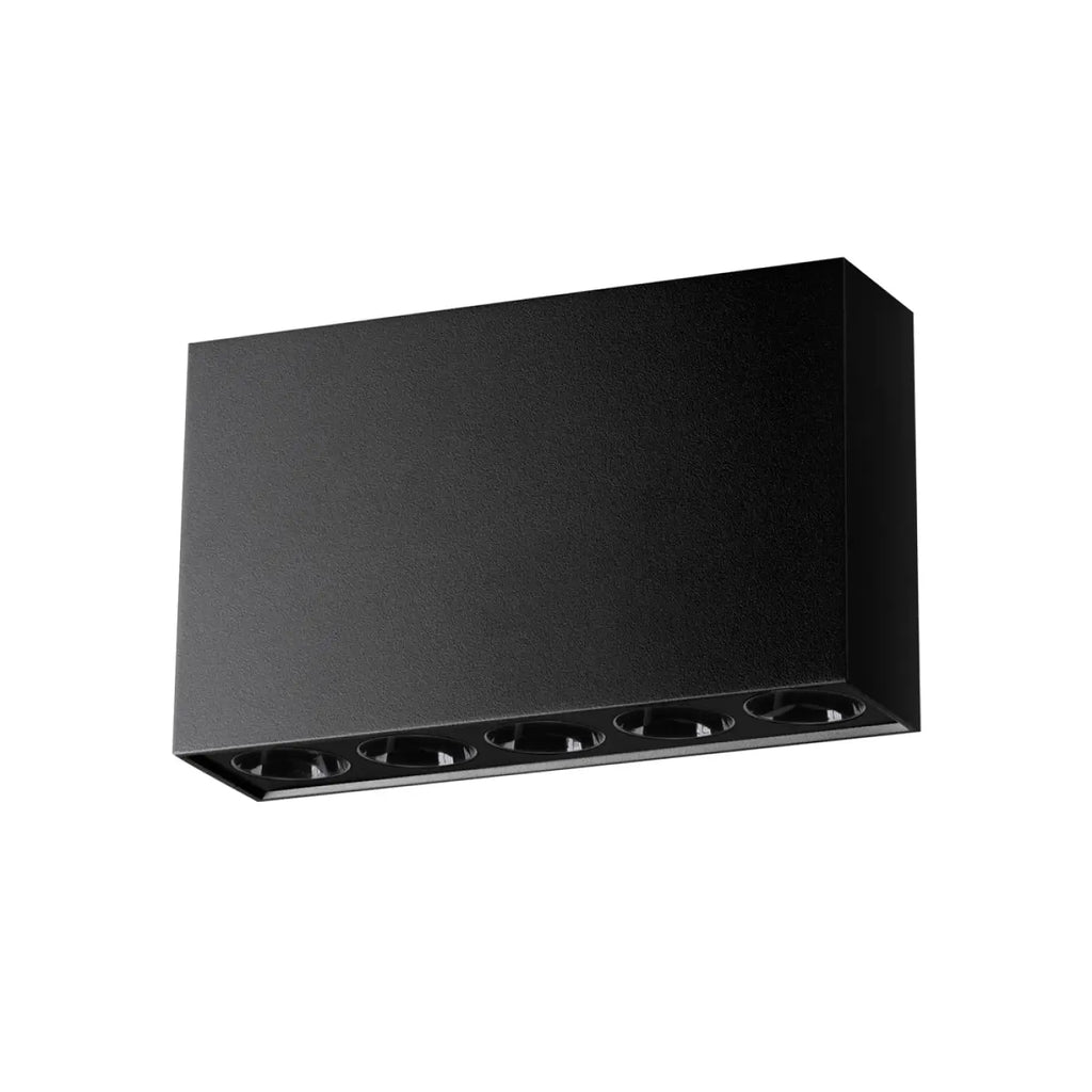 Plafonnier LED rectangulaire en aluminium noir mat, 1168 lumens
