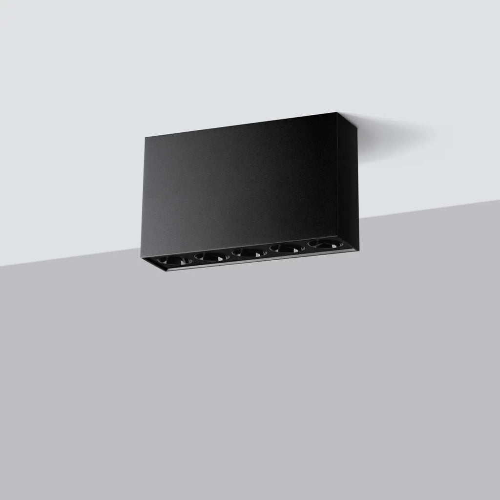 Plafonnier LED rectangulaire en aluminium noir mat, 1168 lumens