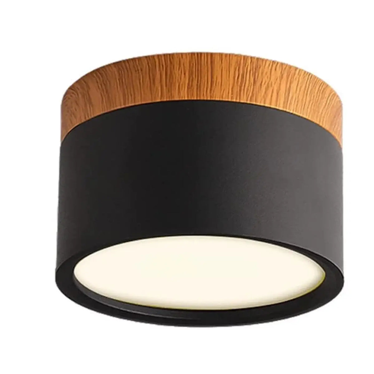 Plafonnier noir et bois au style contemporain