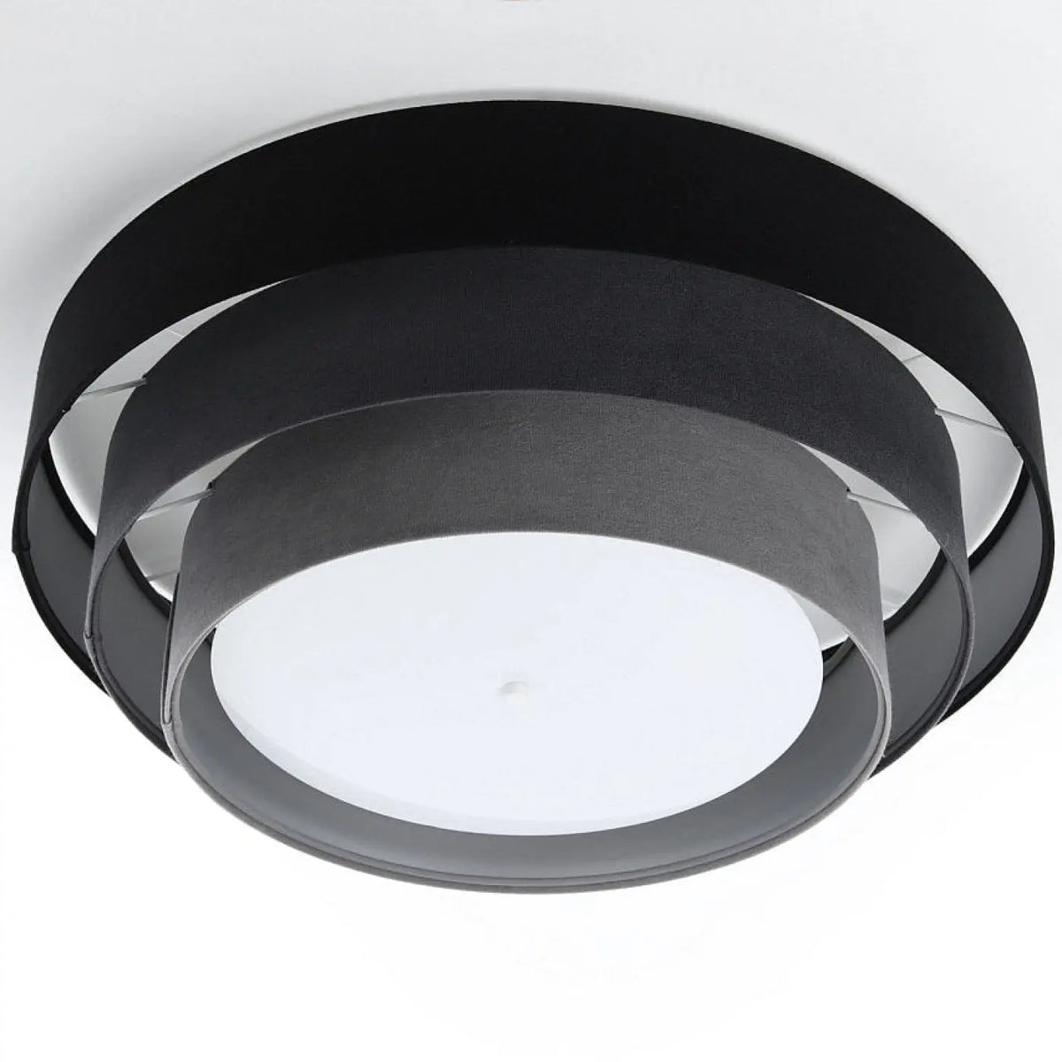Plafonnier en velours noir et gris, intérieur doré, 60 cm