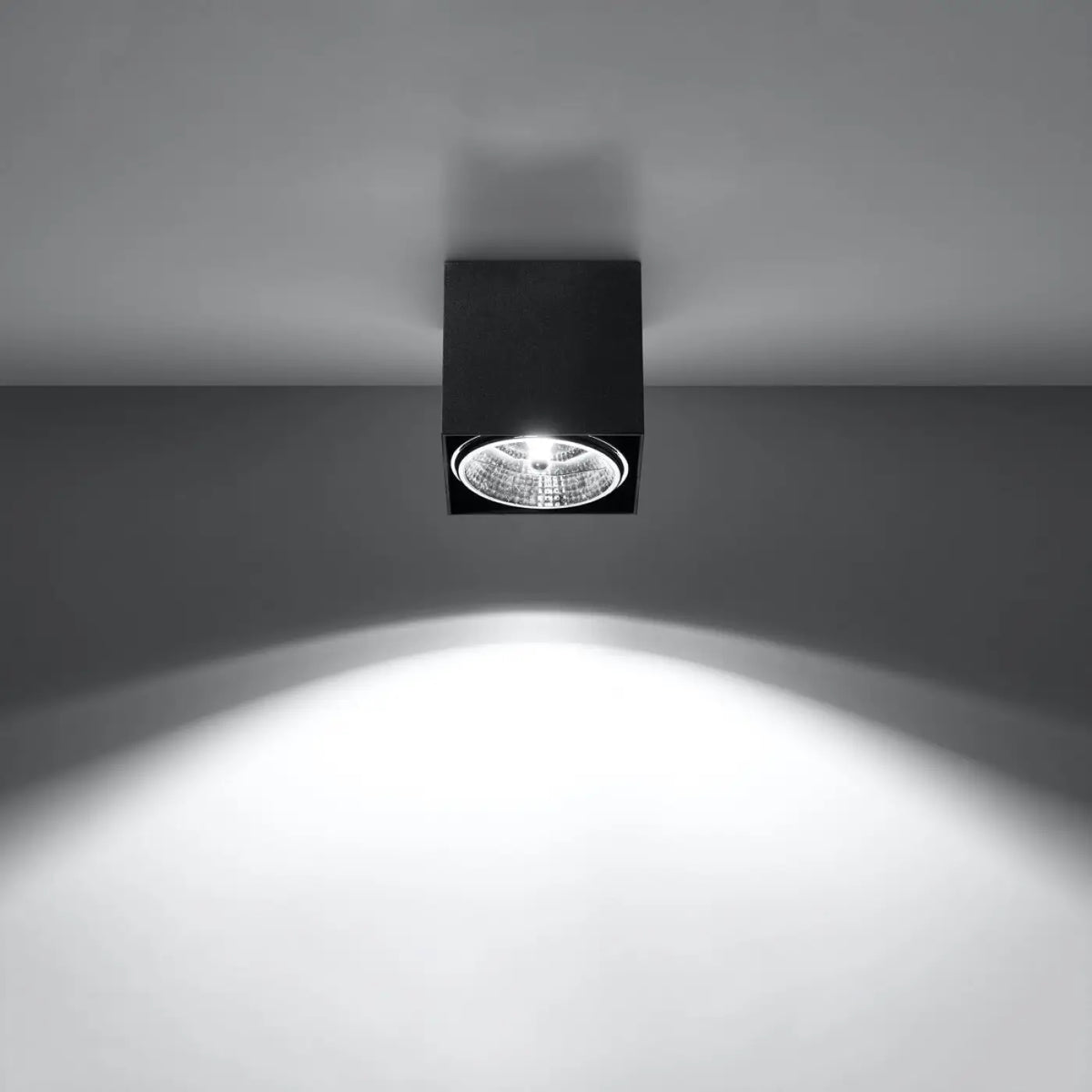 Plafonnier spot cube en aluminium noir mat, en saillie, GU10