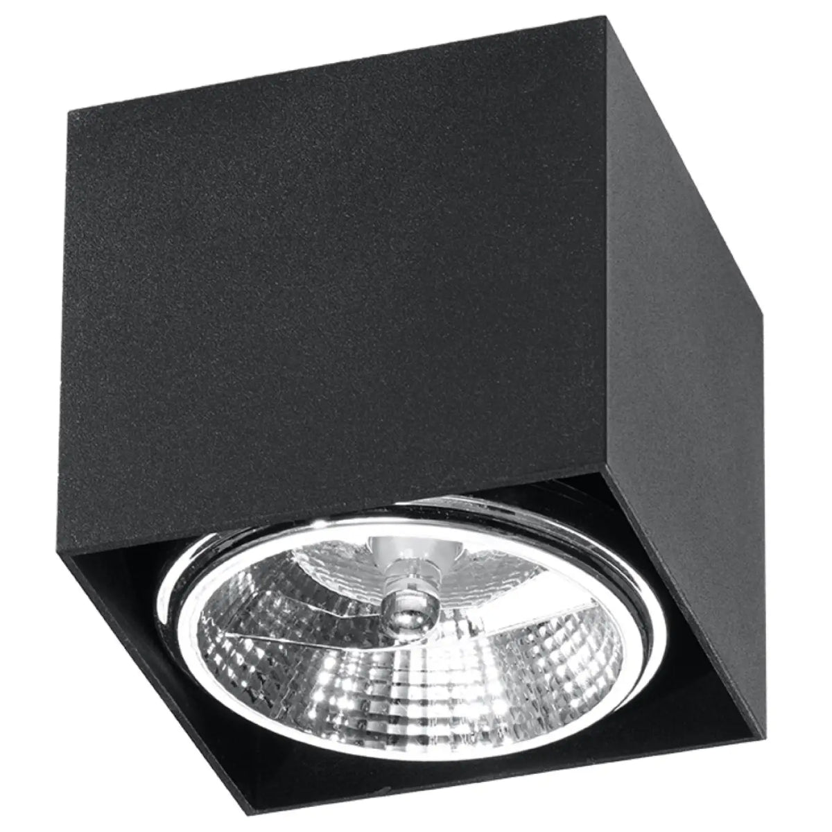 Plafonnier spot cube en aluminium noir mat, en saillie, GU10