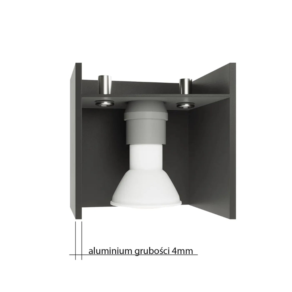 Plafonnier spot cube en aluminium noir mat, en saillie, GU10