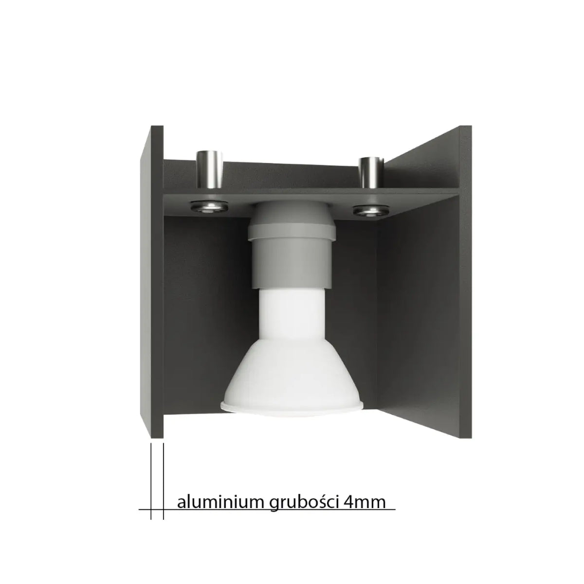 Plafonnier spot cube en aluminium noir mat, en saillie, GU10