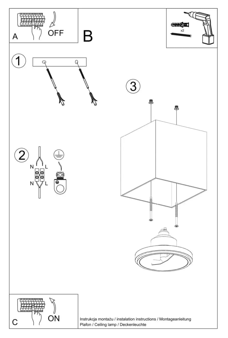 Plafonnier spot cube en aluminium noir mat, en saillie, GU10