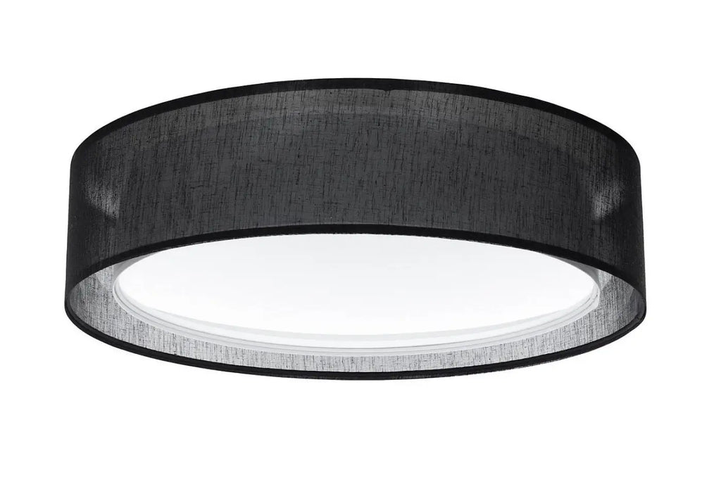 Plafonnier anneau en tissu noir, 50 ou 60 cm de diamètre