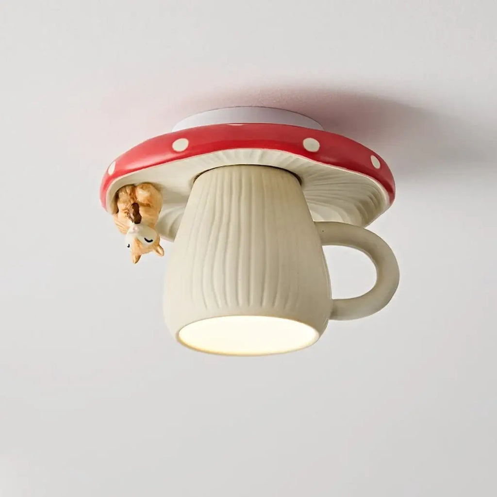 Plafonnier tasse fantaisie, blanc chaud ou lumière réglable