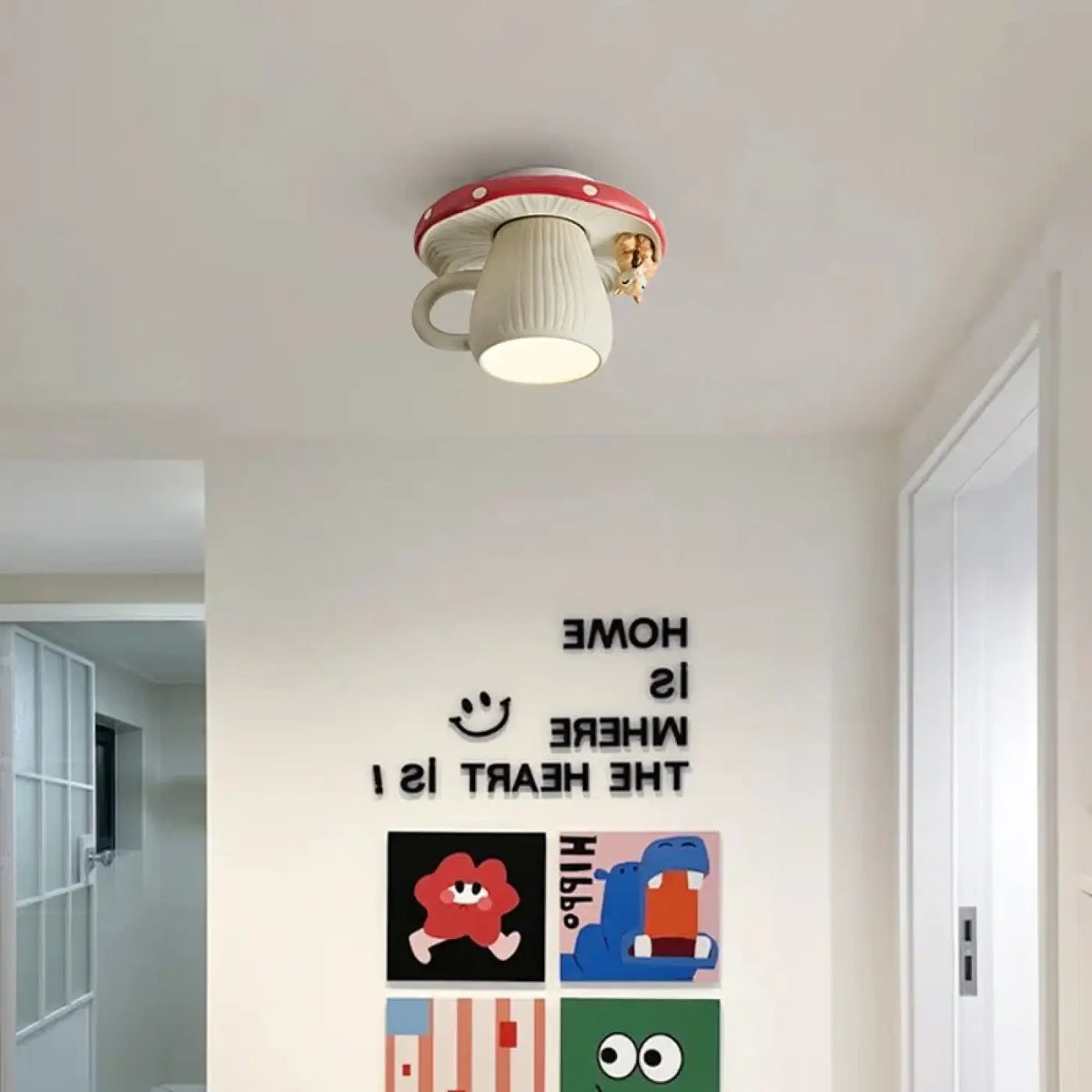 Plafonnier tasse fantaisie, blanc chaud ou lumière réglable