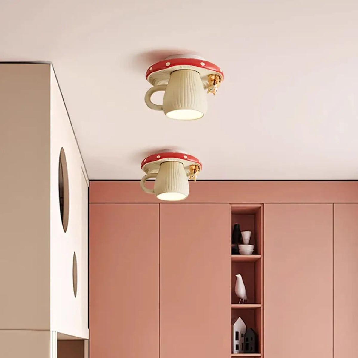 Plafonnier tasse fantaisie, blanc chaud ou lumière réglable