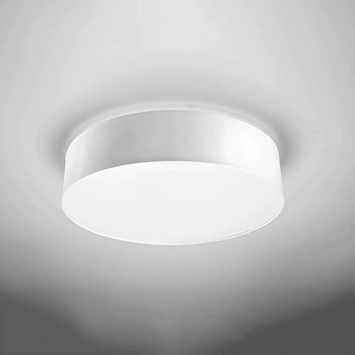Plafonnier rond cylindrique de 11 cm de haut, de 25 à 55 cm, blanc