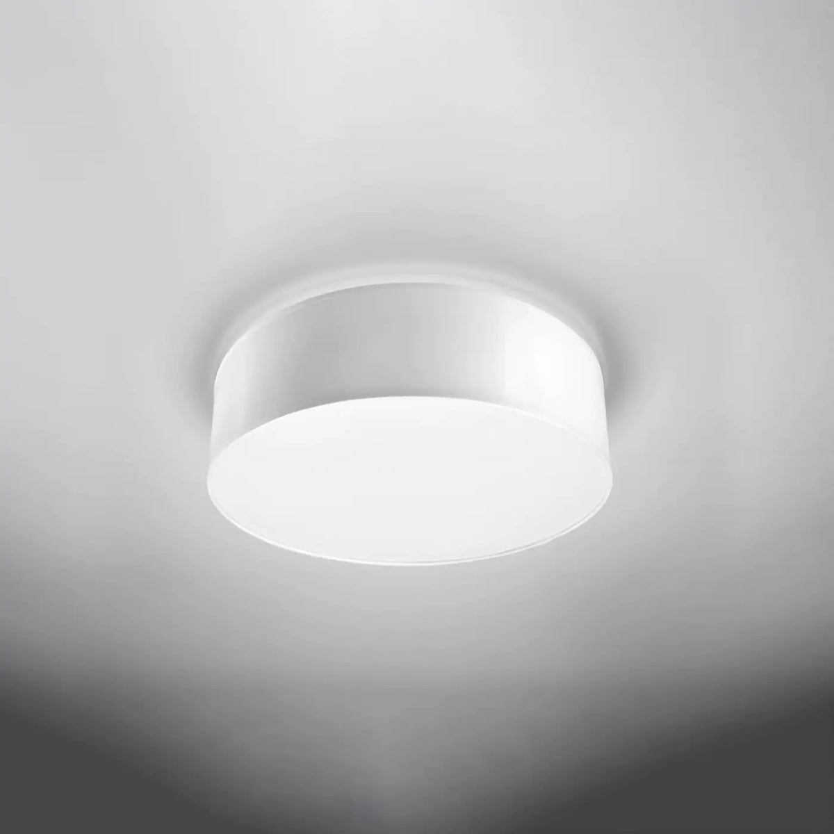 Plafonnier rond cylindrique de 11 cm de haut, de 25 à 55 cm, blanc