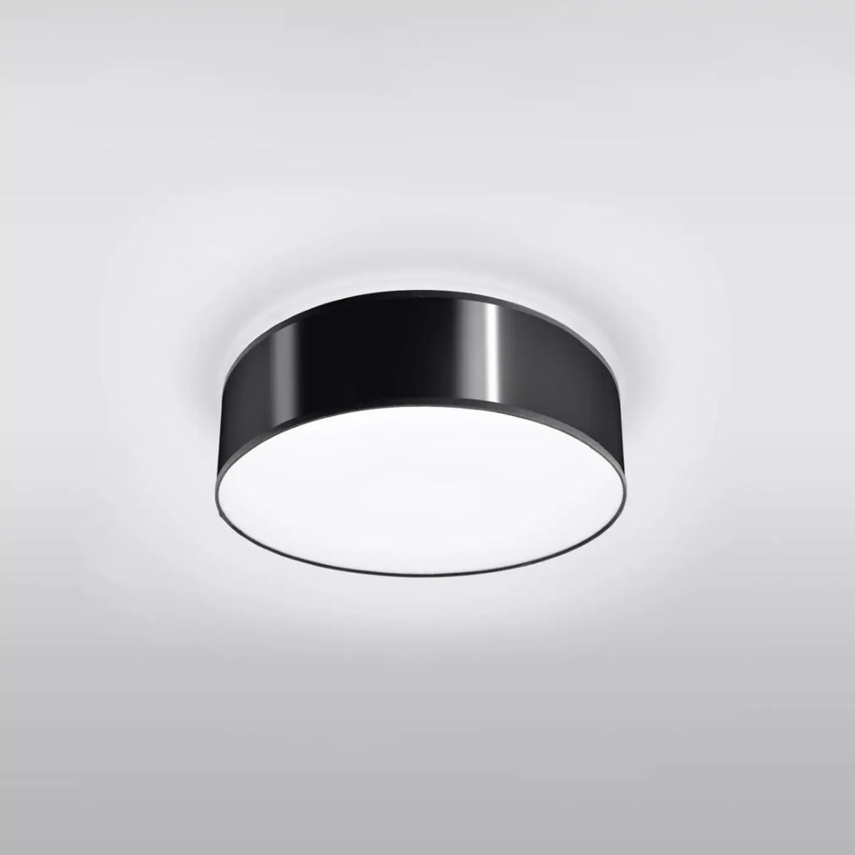 Plafonnier rond cylindrique de 11 cm de haut, de 25 à 55 cm, noir