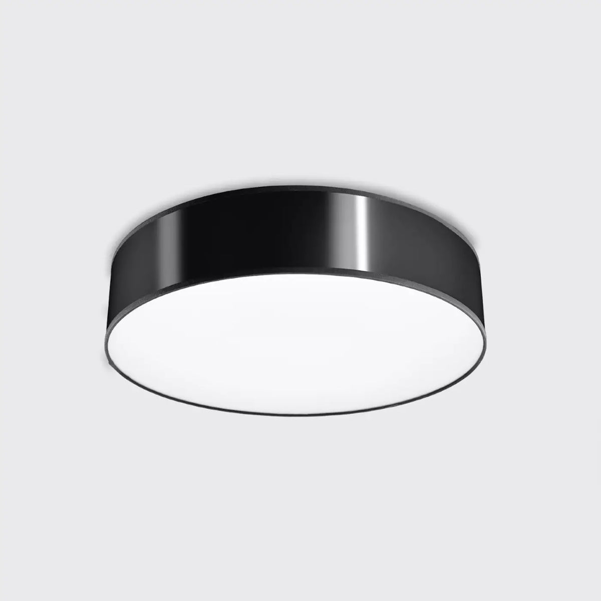 Plafonnier rond cylindrique de 11 cm de haut, de 25 à 55 cm, noir