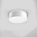 Plafonnier rond cylindrique de 11 cm de haut, de 25 à 55 cm, blanc