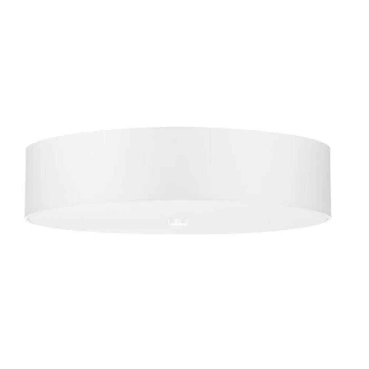 Plafonnier rond blanc en tissu et verre, 50 cm, 5 ampoules E27