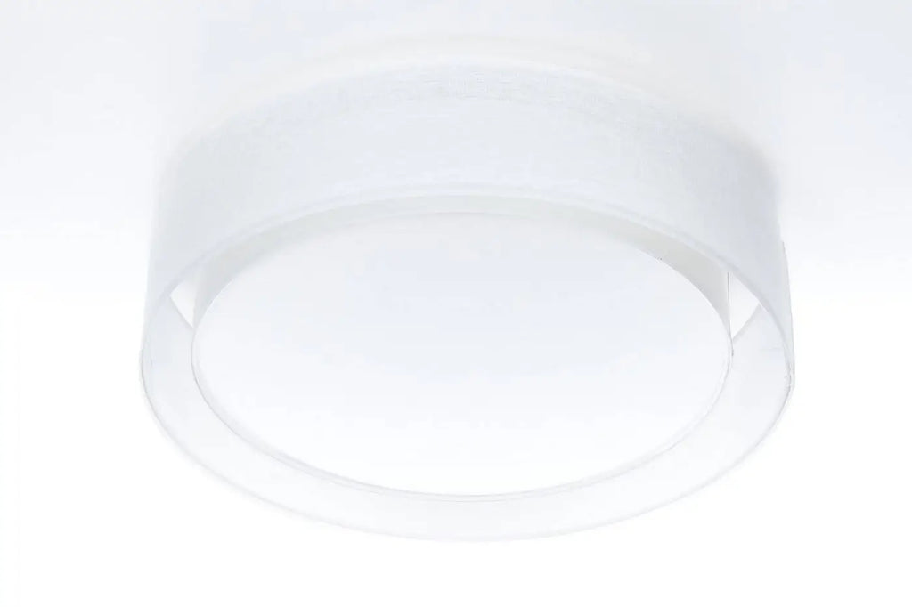 Plafonnier rond en tissu blanc mat, 50 ou 60 cm