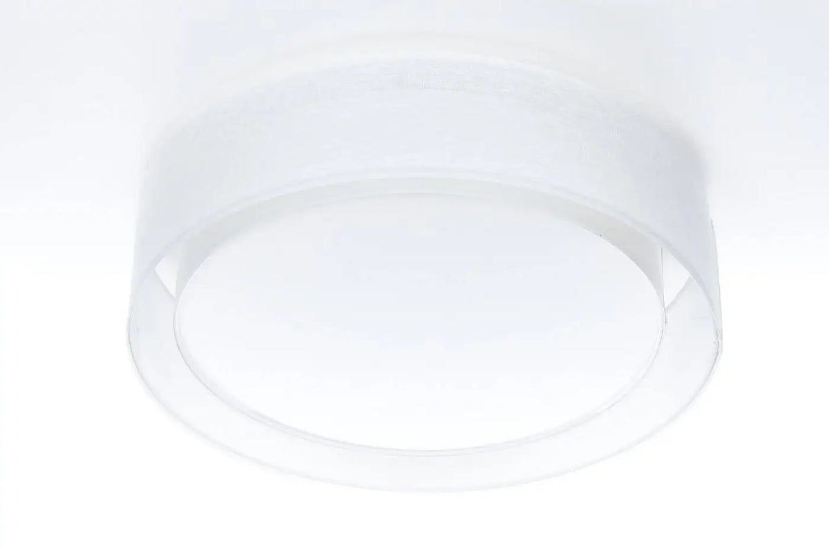 Plafonnier rond en tissu blanc mat, 50 ou 60 cm