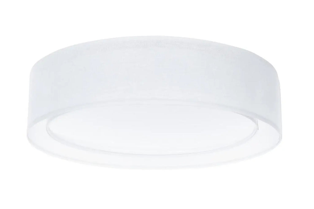 Plafonnier rond en tissu blanc mat, 50 ou 60 cm