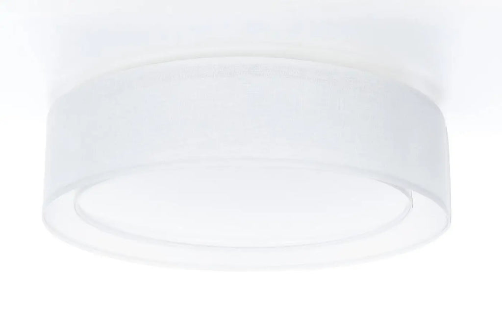Plafonnier rond en tissu blanc mat, 50 ou 60 cm