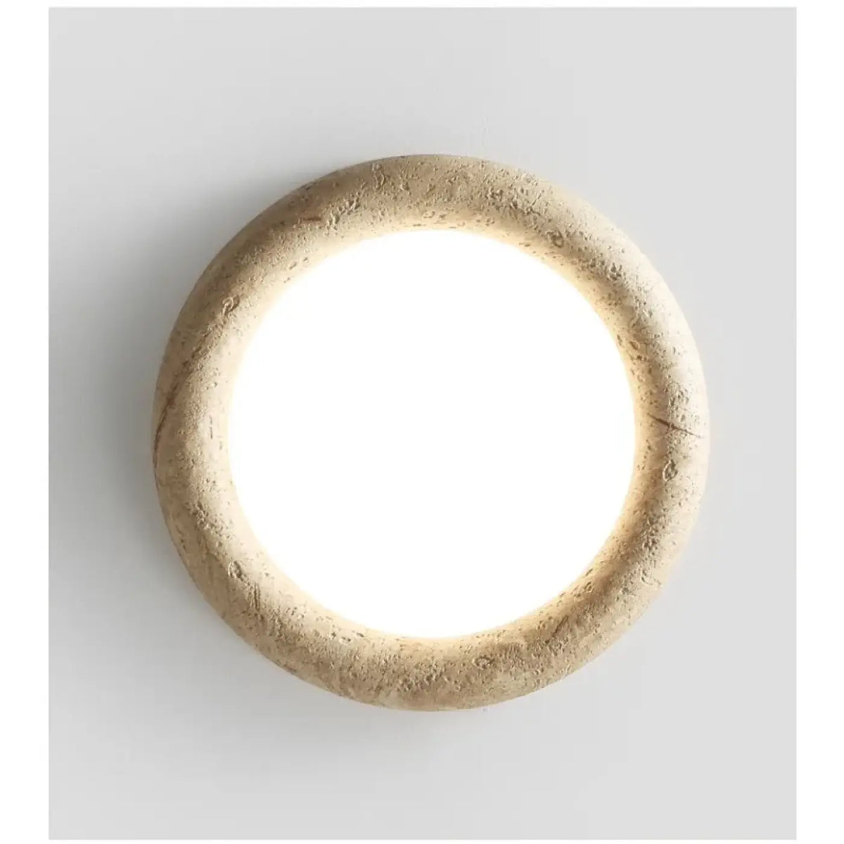 Plafonnier rond en travertin blanc, tailles S à XL