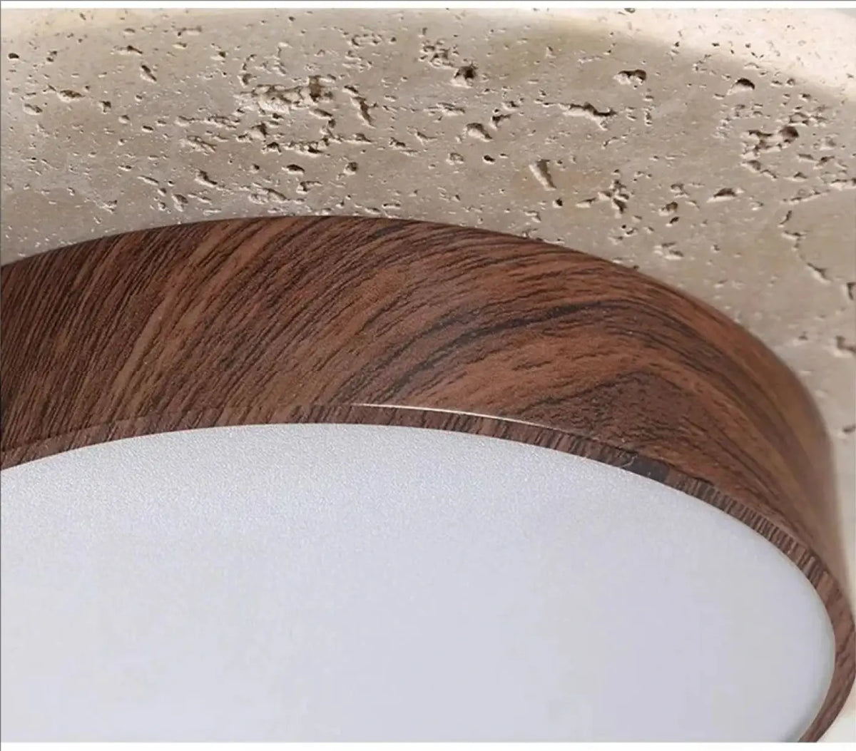 Plafonnier rond en bois de style scandinave, beige ou marron