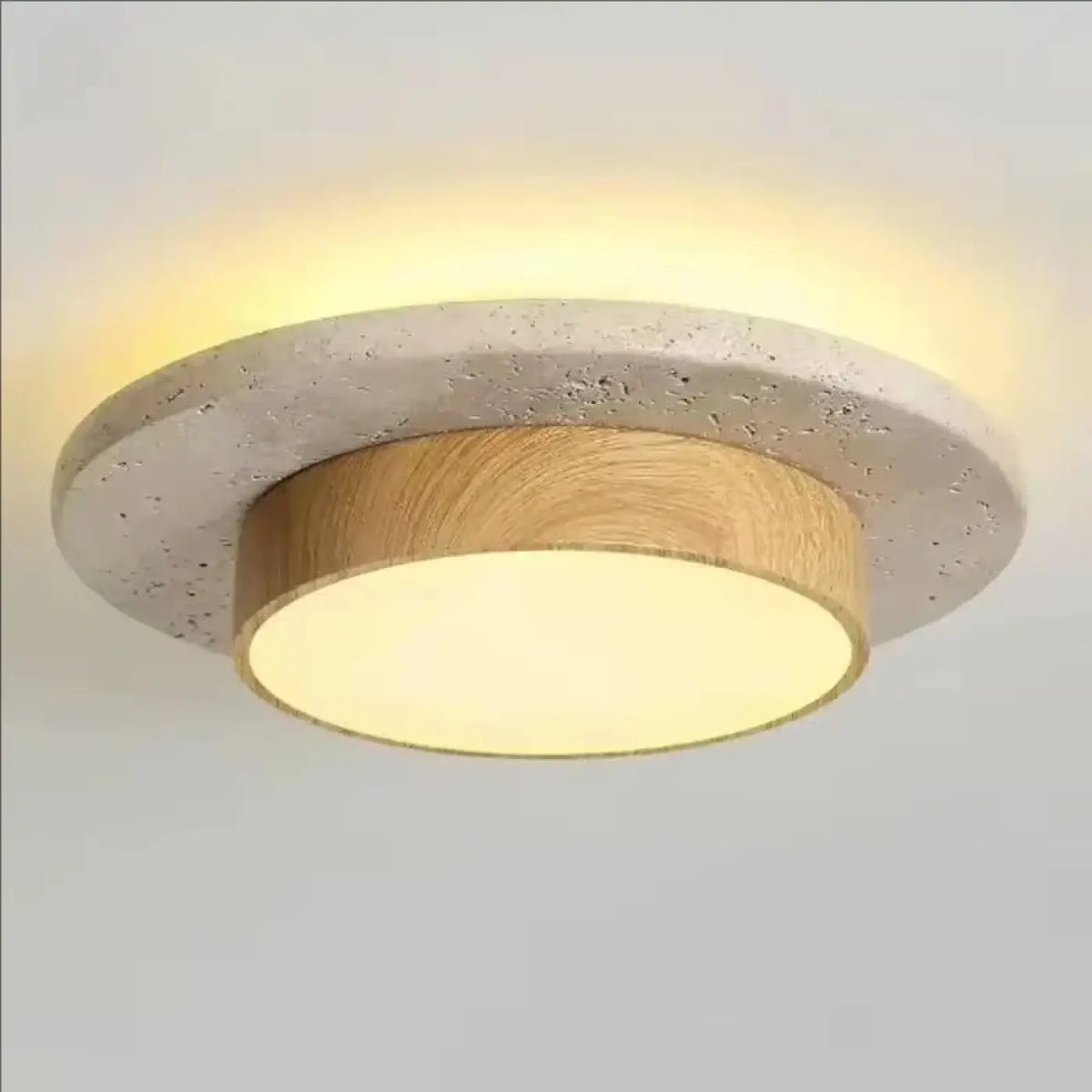 Plafonnier rond en bois de style scandinave, beige ou marron