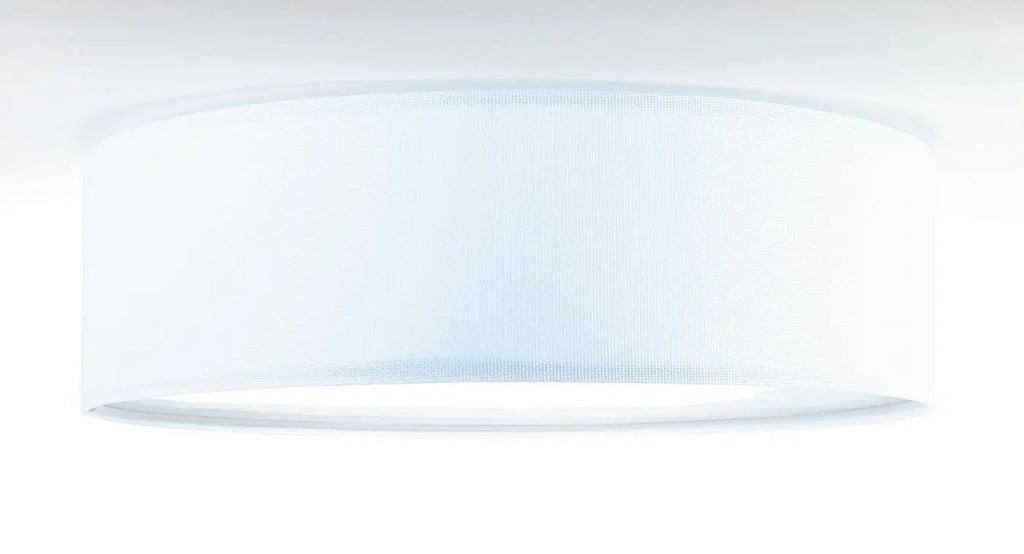 Plafonnier rond en tissu blanc nervuré, 50 cm de diamètre