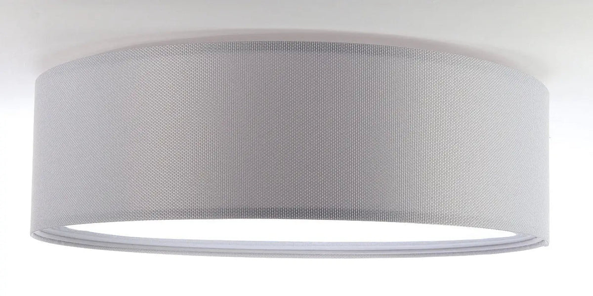 Plafonnier rond en tissu gris clair, 50 cm de diamètre