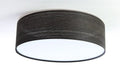 Plafonnier rond en tissu noir rayé, fil argenté, 50 cm