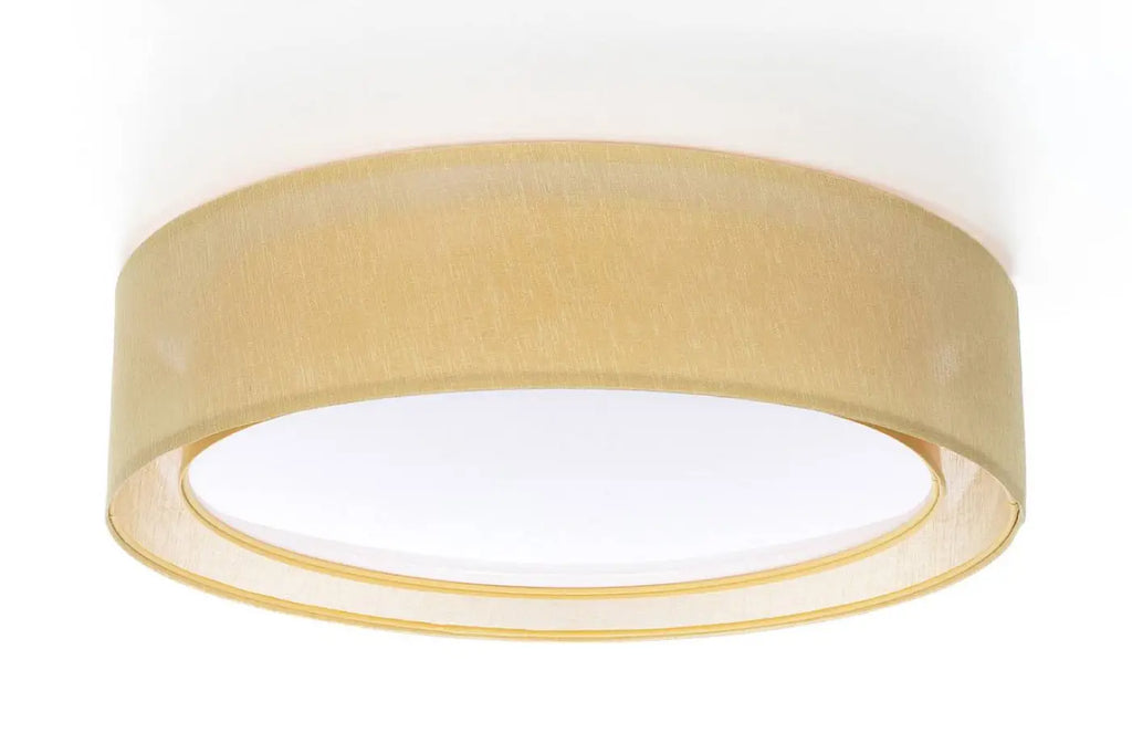 Plafonnier rond en tissu jaune, 50 ou 60 cm de diamètre