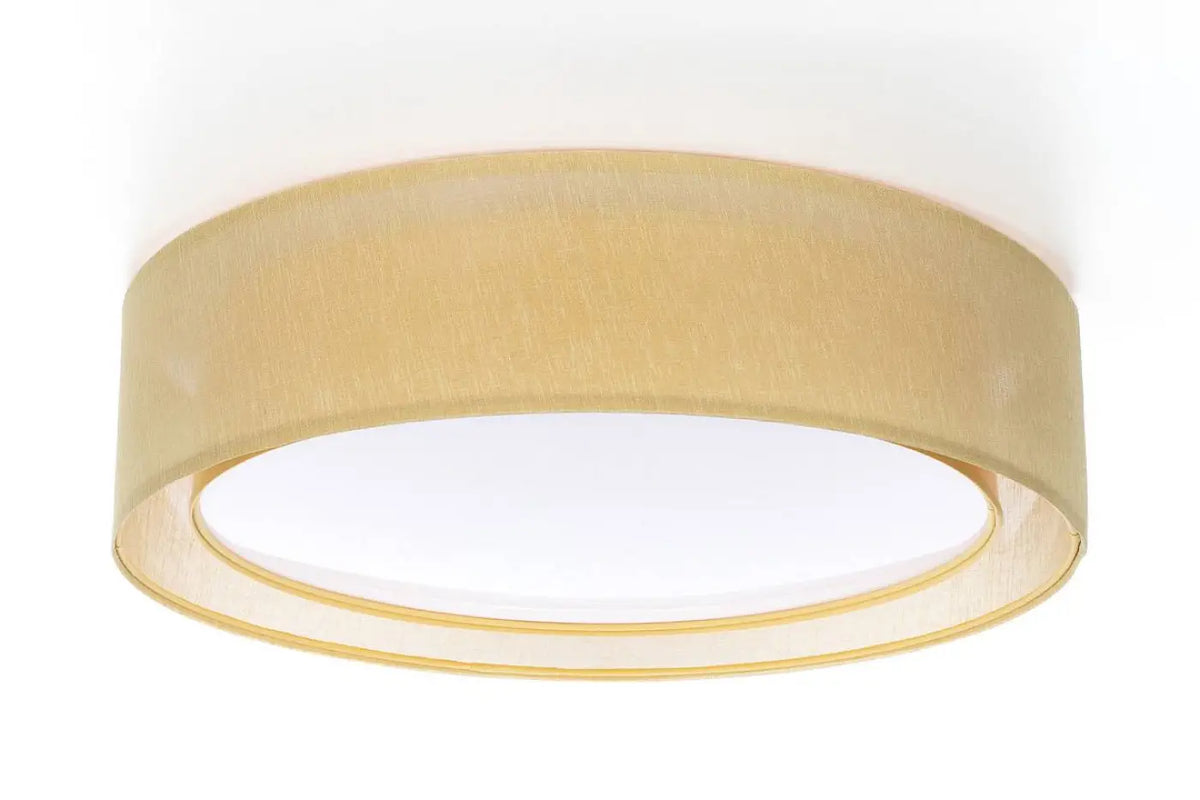 Plafonnier rond en tissu jaune, 50 ou 60 cm de diamètre