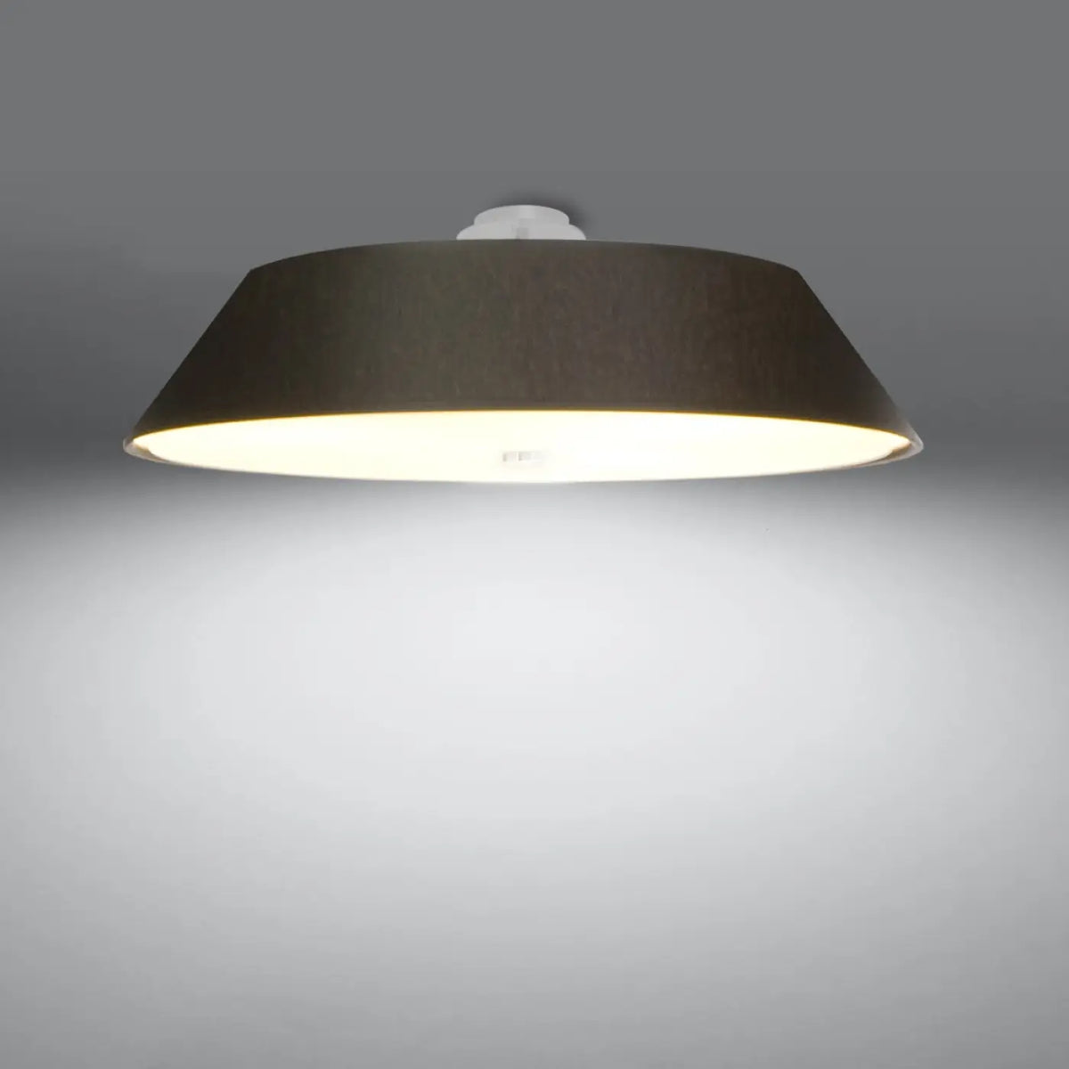 Plafonnier rond noir à grand abat-jour en tissu, 60 cm