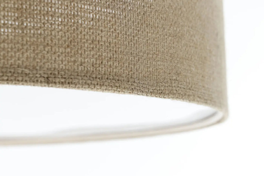 Plafonnier rond en tissu taupe, quatre diamètres